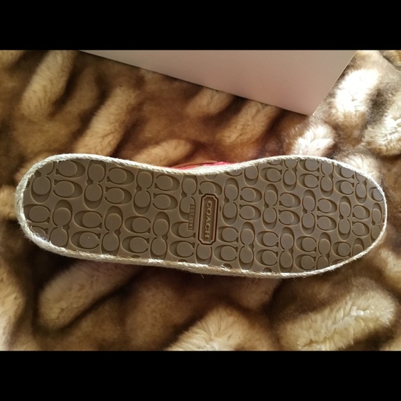 COACH CANVAS AND LEATHER MELON ESPADRILLES - Picture 7 of 7